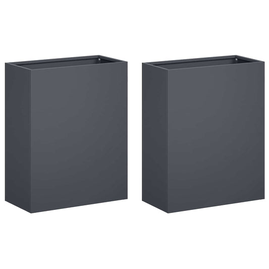 vidaXL Garden Planter 2 pcs Anthracite 40 x 20 x 40 cm