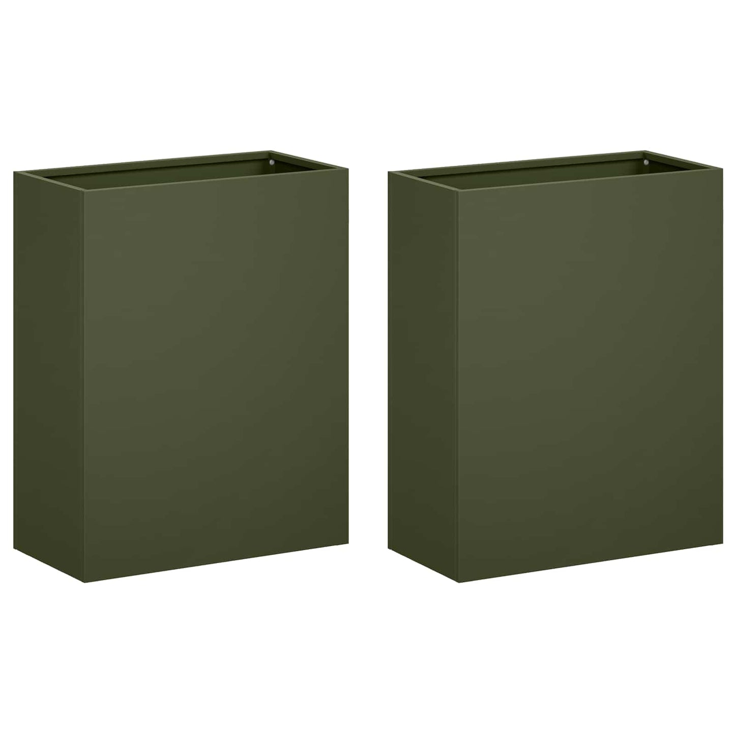 vidaXL Garden Planter 2 pcs Olive Green 40 x 20 x 40 cm