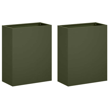 vidaXL Garden Planter 2 pcs Olive Green 40 x 20 x 40 cm