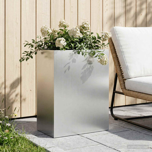 vidaXL Garden Planter Silver 40 x 20 x 40 cm Galvanised Steel