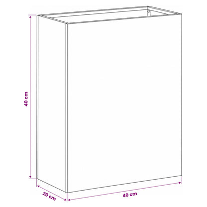 vidaXL Garden Planter 2 pcs Silver 40 x 20 x 40 cm Galvanised Steel