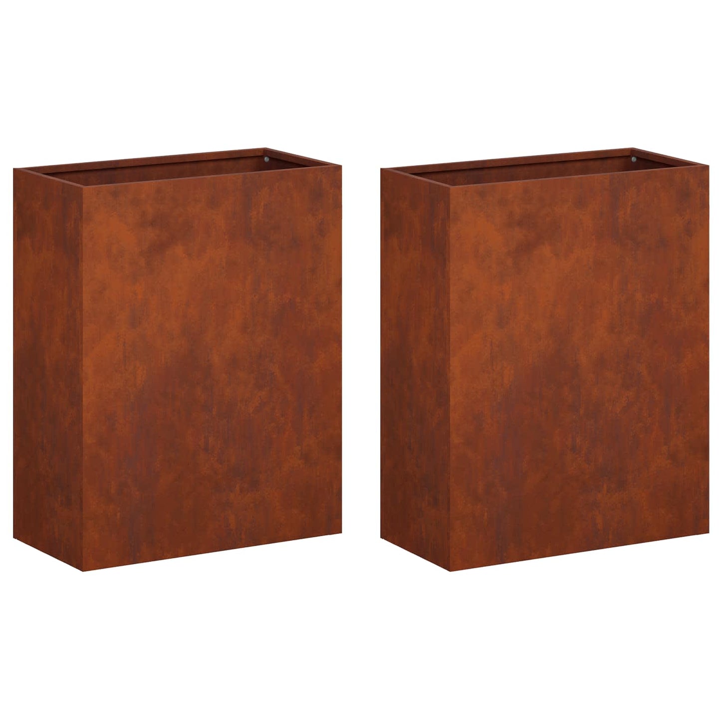 vidaXL Garden Planter 2 pcs Rusty 40 x 20 x 40 cm Weathering Steel