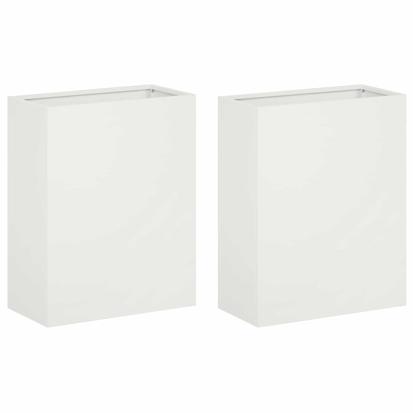 vidaXL Garden Planter 2 pcs White 40 x 20 x 50 cm Cold-rolled Steel