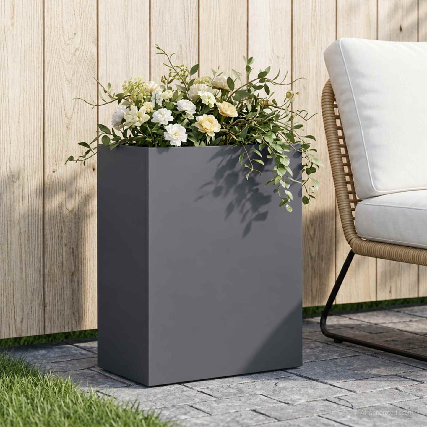 vidaXL Garden Planter Anthracite 40 x 20 x 50 cm Cold-rolled Steel