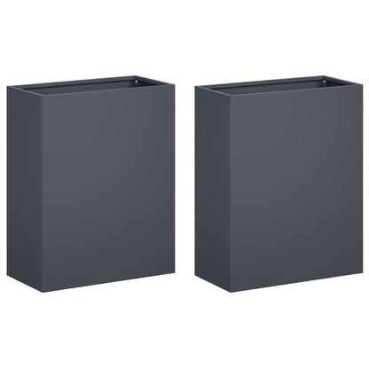 vidaXL Garden Planter 2 pcs Anthracite 40 x 20 x 50 cm