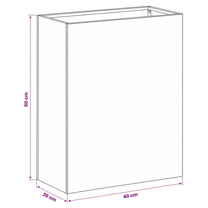 vidaXL Garden Planter Olive Green 40 x 20 x 50 cm Cold-rolled Steel
