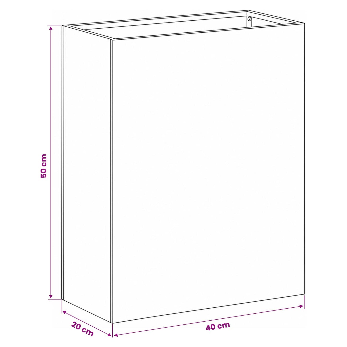 vidaXL Garden Planter Silver 40 x 20 x 50 cm Stainless Steel