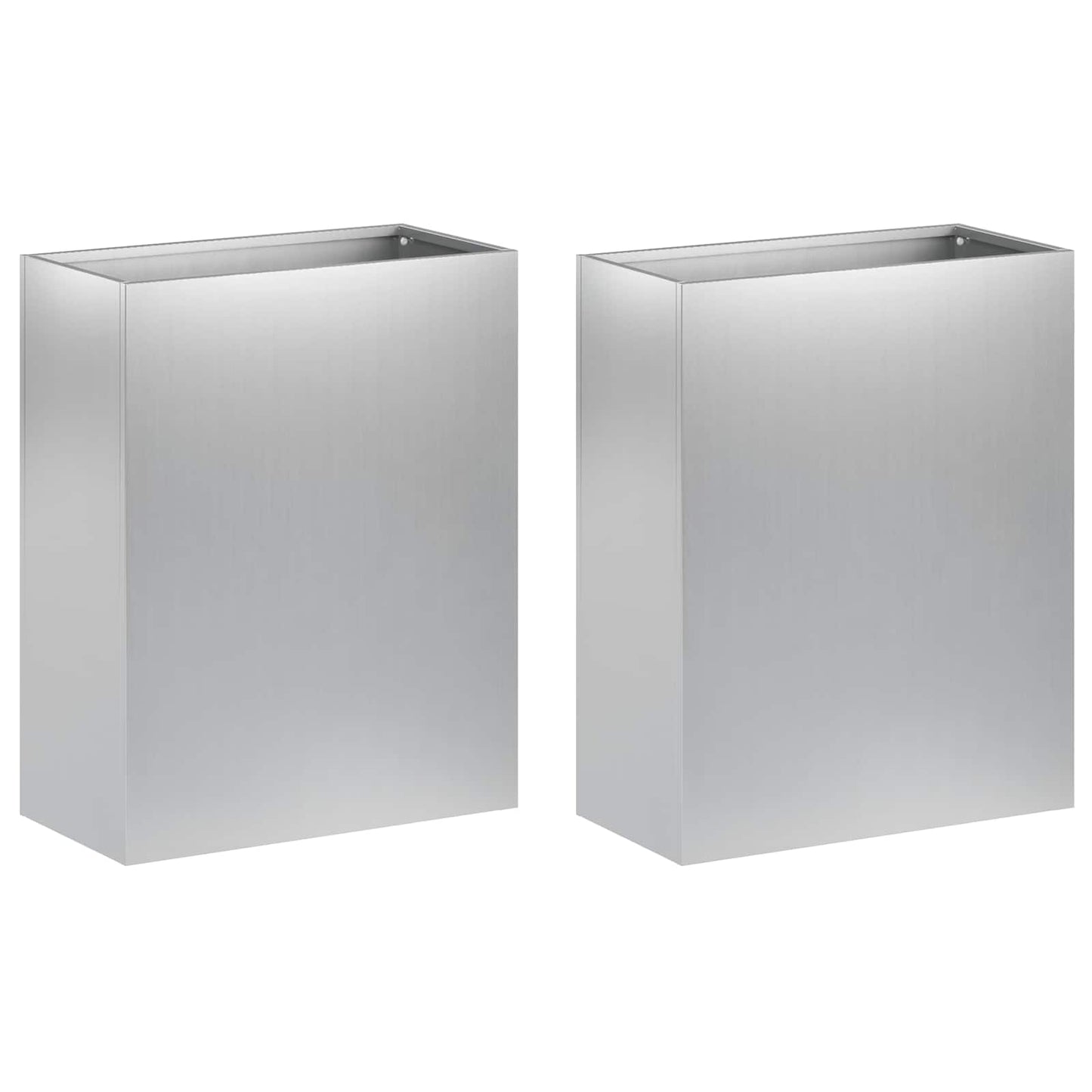 vidaXL Garden Planter 2 pcs Silver 40 x 20 x 50 cm Galvanised Steel
