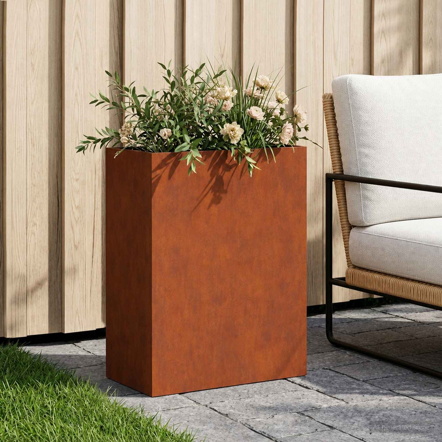 vidaXL Garden Planter Rusty 40 x 20 x 50 cm Weathering Steel