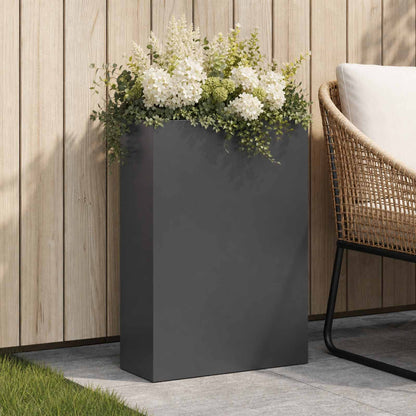 vidaXL Garden Planter Black 40 x 20 x 75 cm Cold-rolled Steel