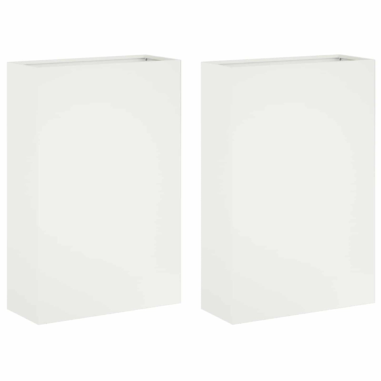 vidaXL Garden Planter 2 pcs White 40 x 20 x 75 cm Cold-rolled Steel