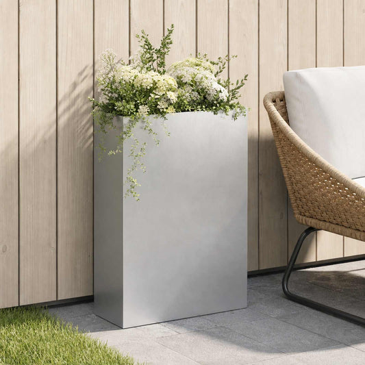 vidaXL Garden Planter Silver 40 x 20 x 75 cm Stainless Steel