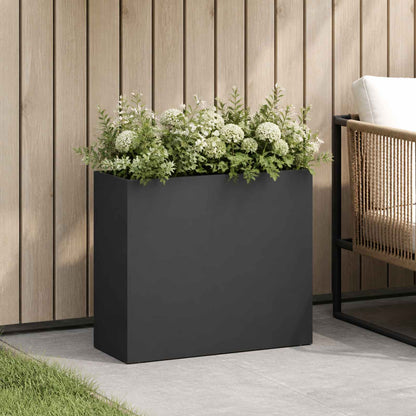 vidaXL Garden Planter Black 50 x 20 x 40 cm Cold-rolled Steel