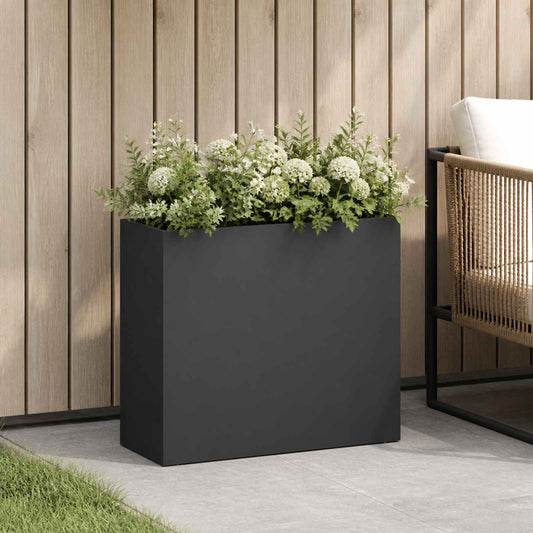 vidaXL Garden Planter Black 50 x 20 x 40 cm Cold-rolled Steel