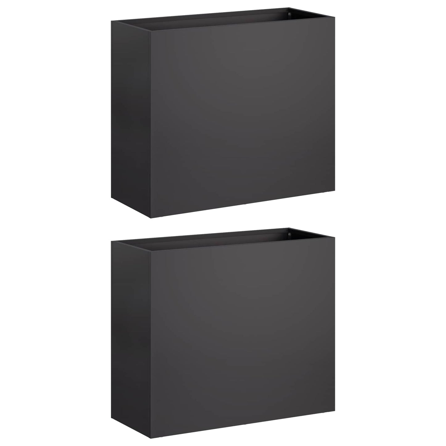 vidaXL Garden Planter 2 pcs Black 50 x 20 x 40 cm Cold-rolled Steel