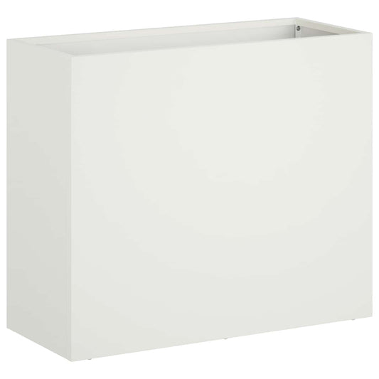 vidaXL Garden Planter White 50 x 20 x 40 cm Cold-rolled Steel