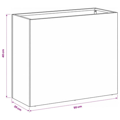 vidaXL Garden Planter White 50 x 20 x 40 cm Cold-rolled Steel