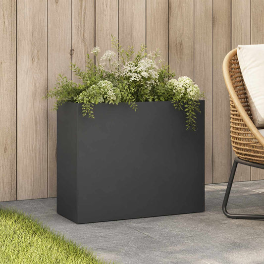 vidaXL Garden Planter Anthracite 50 x 20 x 40 cm Cold-rolled Steel