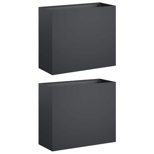 vidaXL Garden Planter 2 pcs Anthracite 50 x 20 x 40 cm