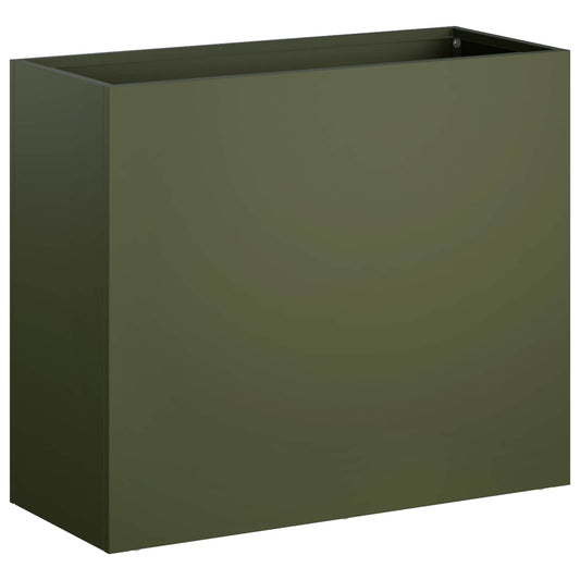 vidaXL Garden Planter Olive Green 50 x 20 x 40 cm Cold-rolled Steel