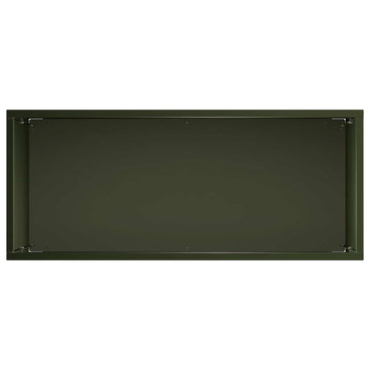 vidaXL Garden Planter Olive Green 50 x 20 x 40 cm Cold-rolled Steel
