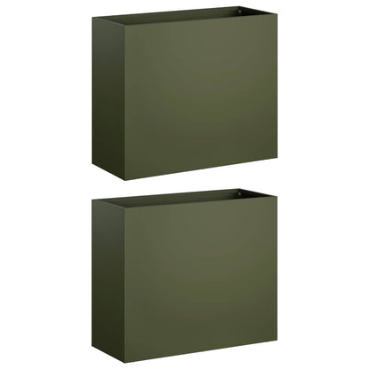vidaXL Garden Planter 2 pcs Olive Green 50 x 20 x 40 cm