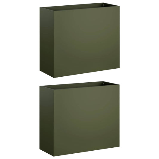 vidaXL Garden Planter 2 pcs Olive Green 50 x 20 x 40 cm