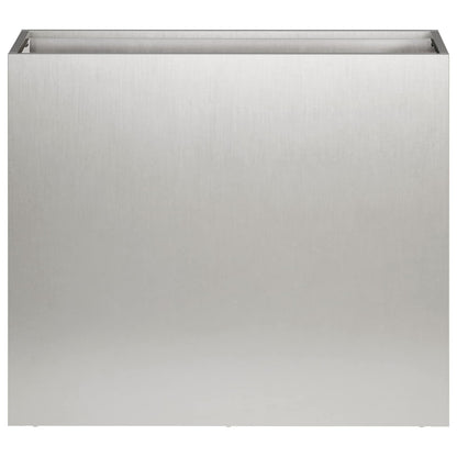 vidaXL Garden Planter 2 pcs Silver 50 x 20 x 40 cm Stainless Steel