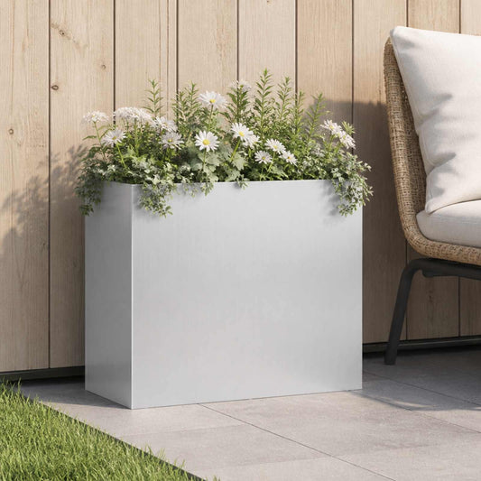 vidaXL Garden Planter Silver 50 x 20 x 40 cm Galvanised Steel