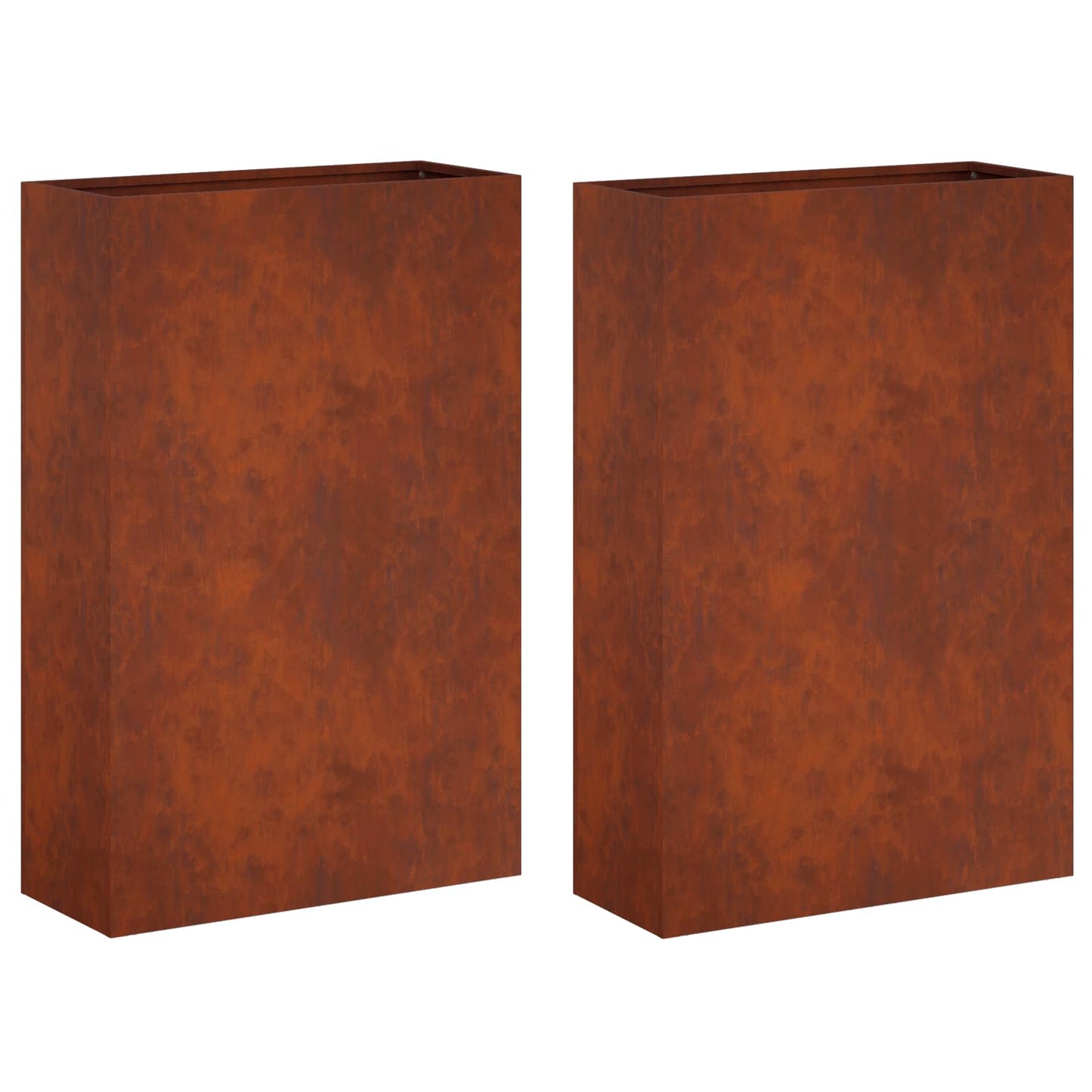 vidaXL Garden Planter 2 pcs Rusty 50 x 20 x 75 cm Weathering Steel