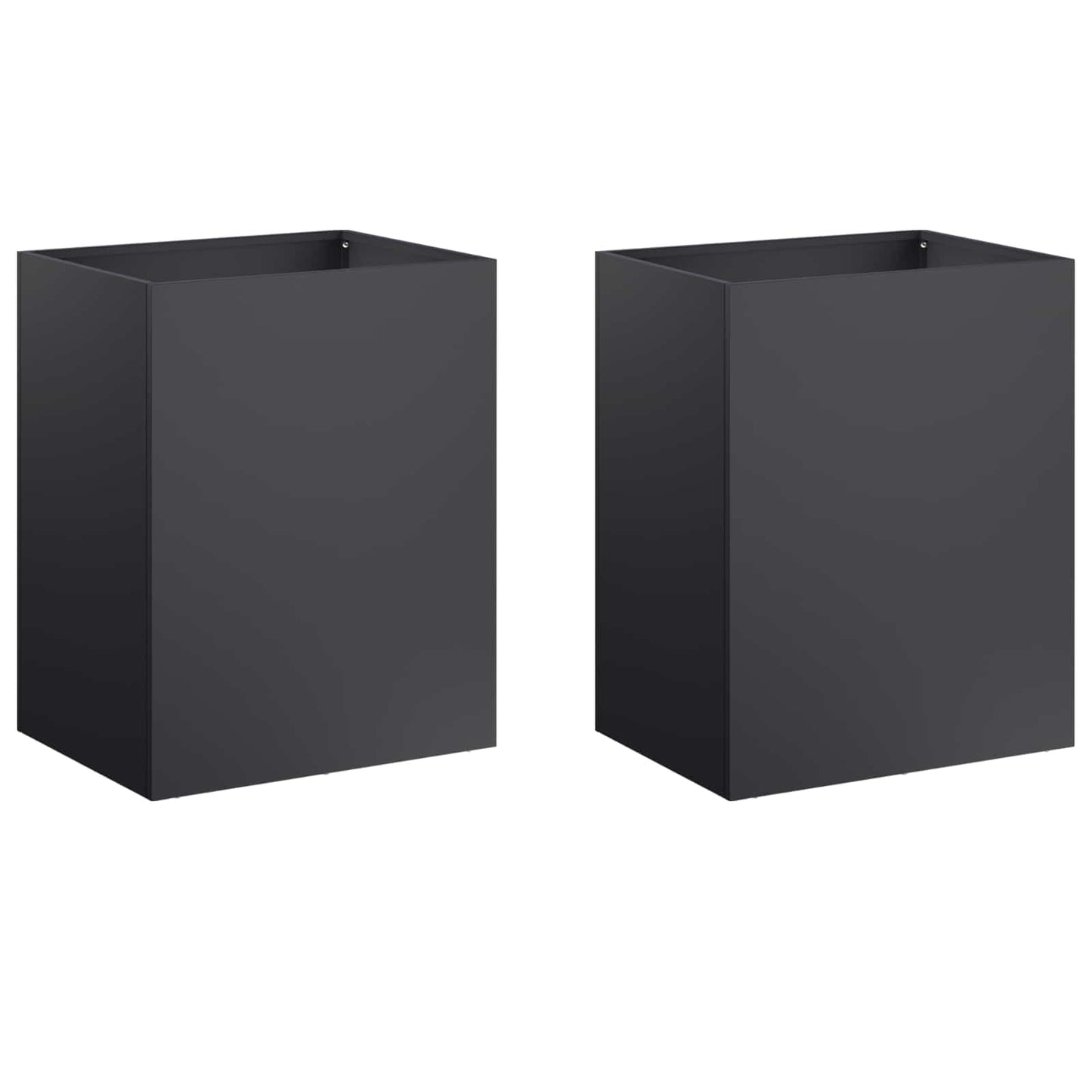 vidaXL Garden Planter 2 pcs Black 40 x 30 x 40 cm Cold-rolled Steel