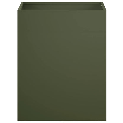 vidaXL Garden Planter Olive Green 40 x 30 x 40 cm Cold-rolled Steel