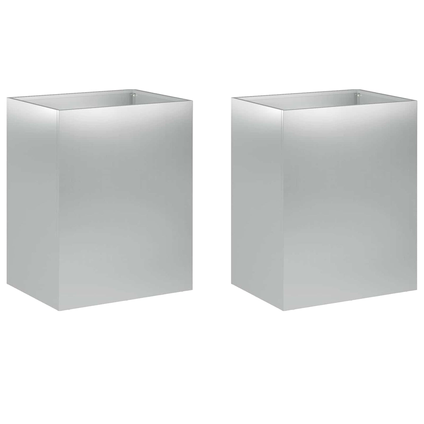 vidaXL Garden Planter 2 pcs Silver 40 x 30 x 40 cm Galvanised Steel