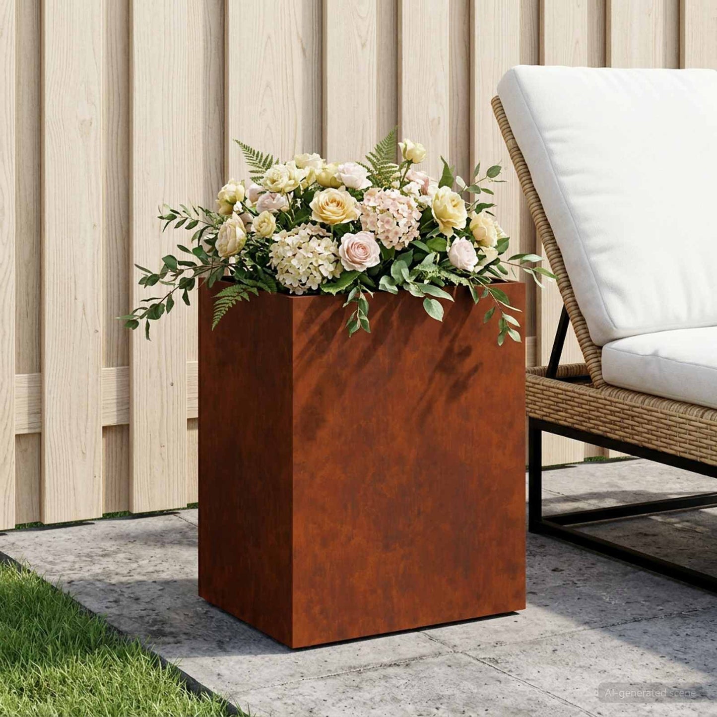 vidaXL Garden Planter Rusty 40 x 30 x 40 cm Weathering Steel