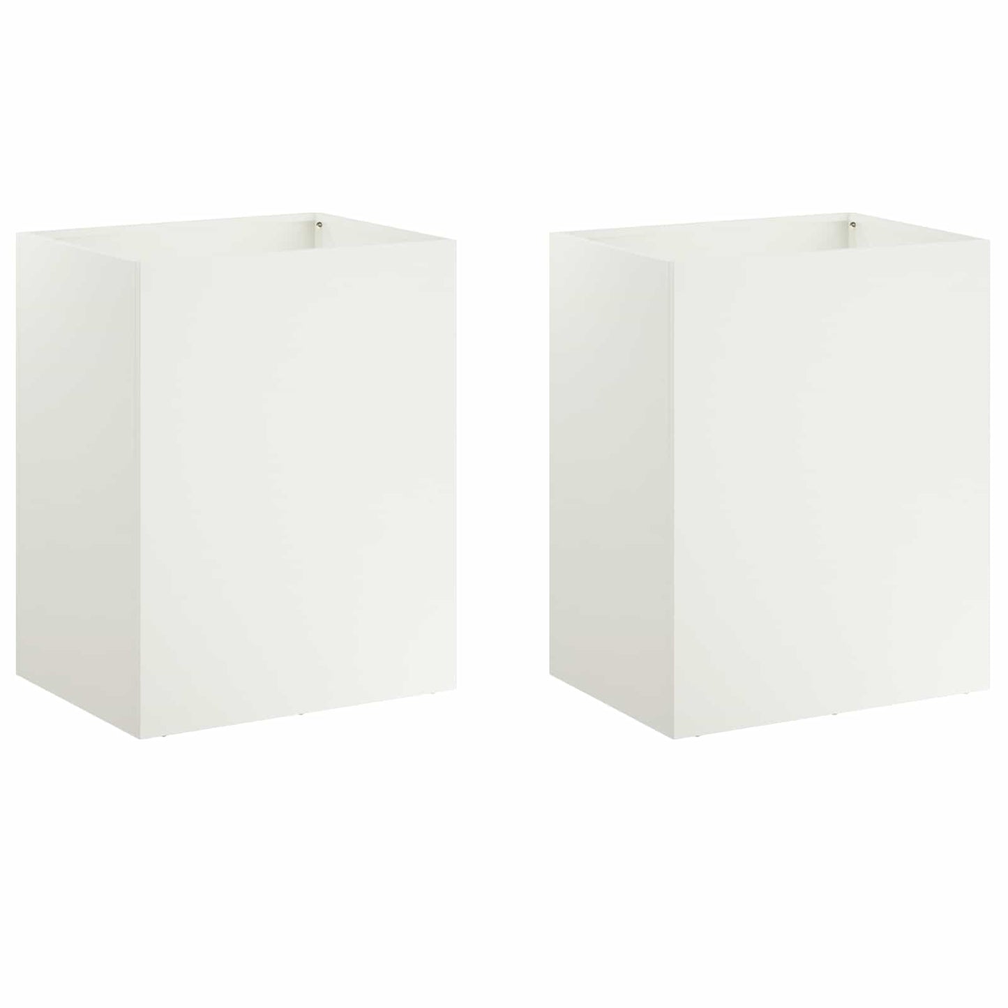 vidaXL Garden Planter 2 pcs White 40 x 30 x 50 cm Cold-rolled Steel
