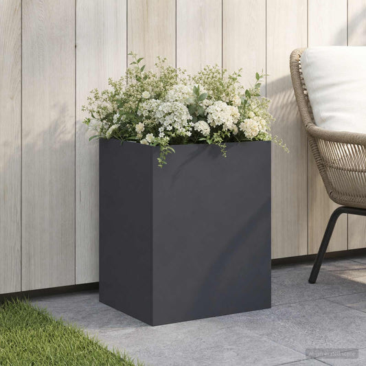 vidaXL Garden Planter Anthracite 40 x 30 x 50 cm Cold-rolled Steel