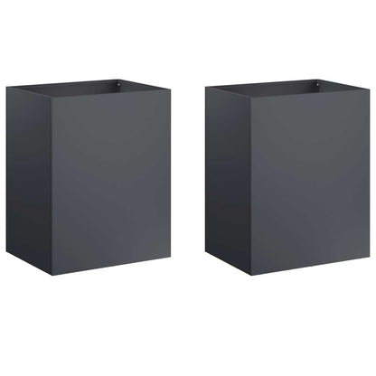 vidaXL Garden Planter 2 pcs Anthracite 40 x 30 x 50 cm