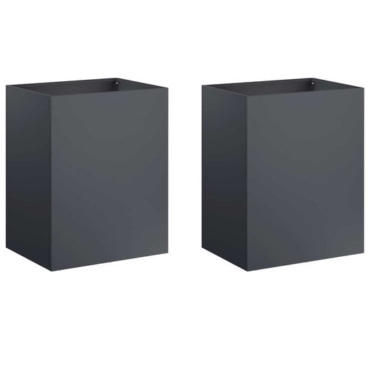 vidaXL Garden Planter 2 pcs Anthracite 40 x 30 x 50 cm