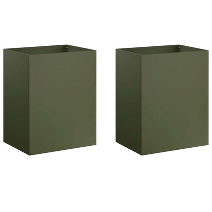 vidaXL Garden Planter 2 pcs Olive Green 40 x 30 x 50 cm