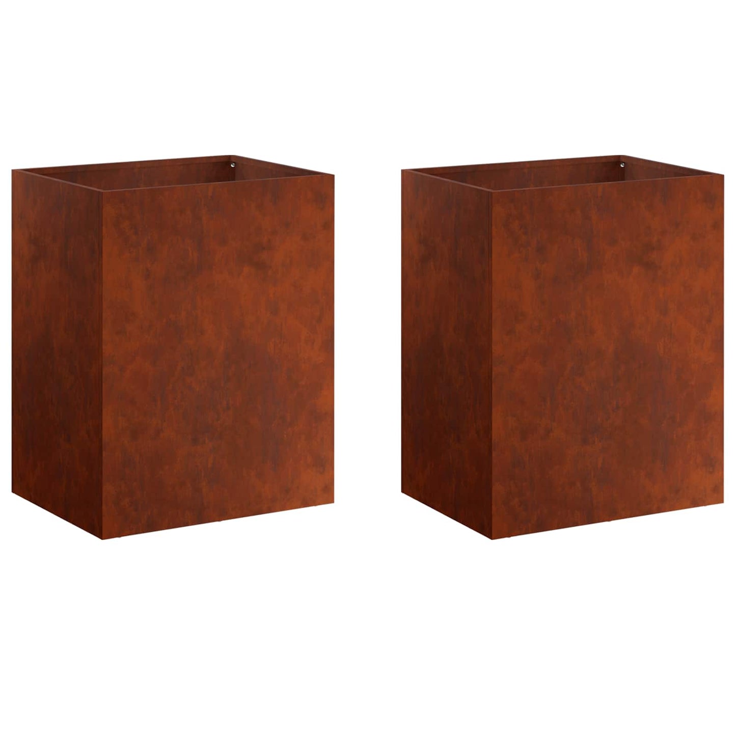 vidaXL Garden Planter 2 pcs Rusty 40 x 30 x 50 cm Weathering Steel