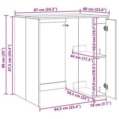vidaXL Wash Machine Cabinet White 87 x 60 x 89 cm Engineered wood