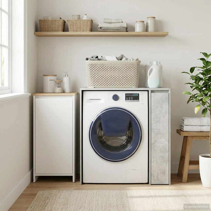 vidaXL Wash Machine Cabinet with Storage Concrete gray 87 x 60 x 89 cm