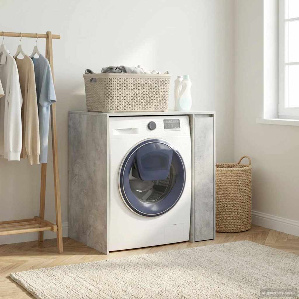 vidaXL Wash Machine Cabinet with Storage Concrete gray 87 x 60 x 89 cm