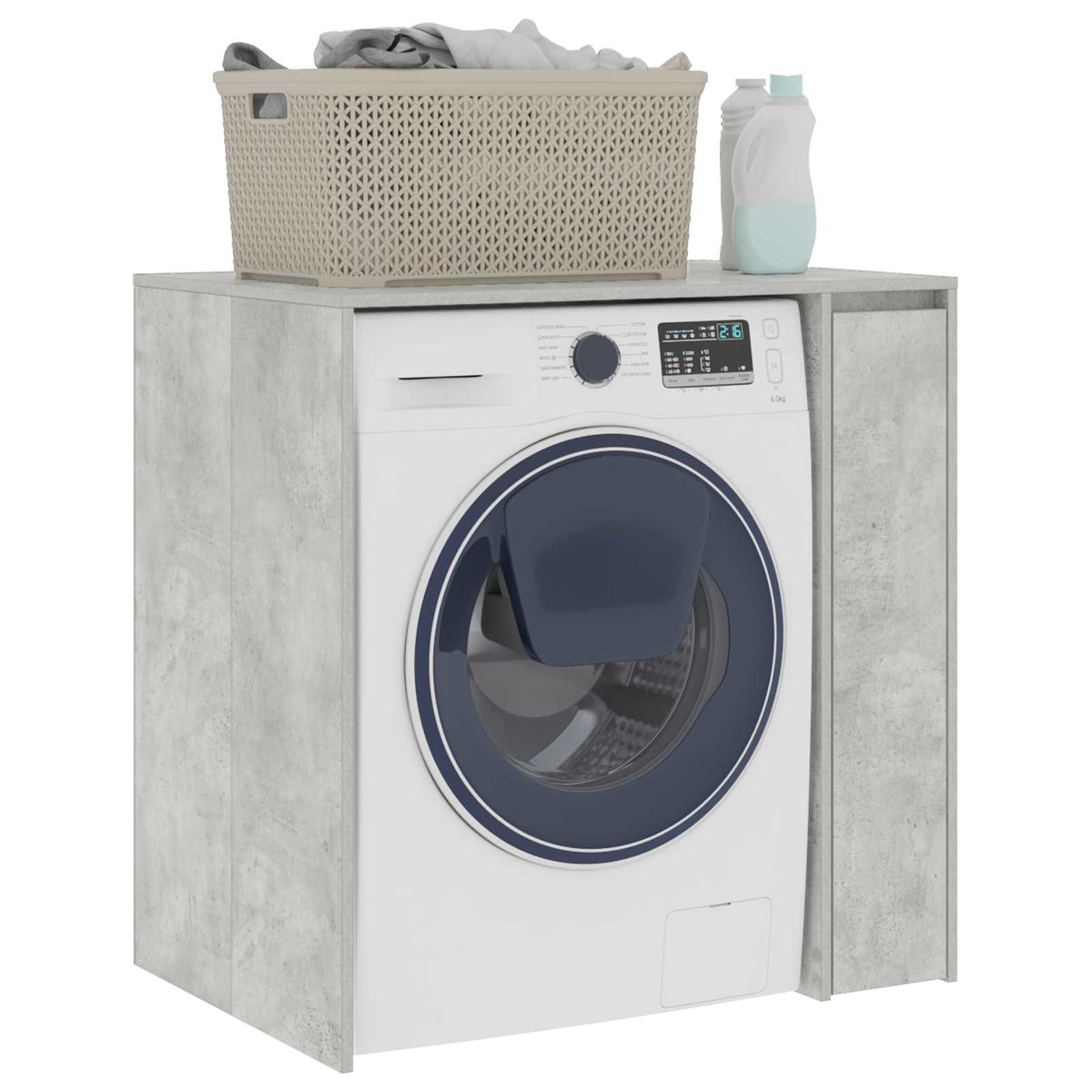 vidaXL Wash Machine Cabinet with Storage Concrete gray 87 x 60 x 89 cm