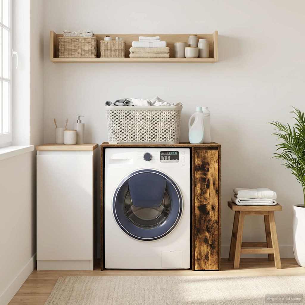 vidaXL Wash Machine Cabinet Smoked Oak 87 x 60 x 89 cm Engineered wood