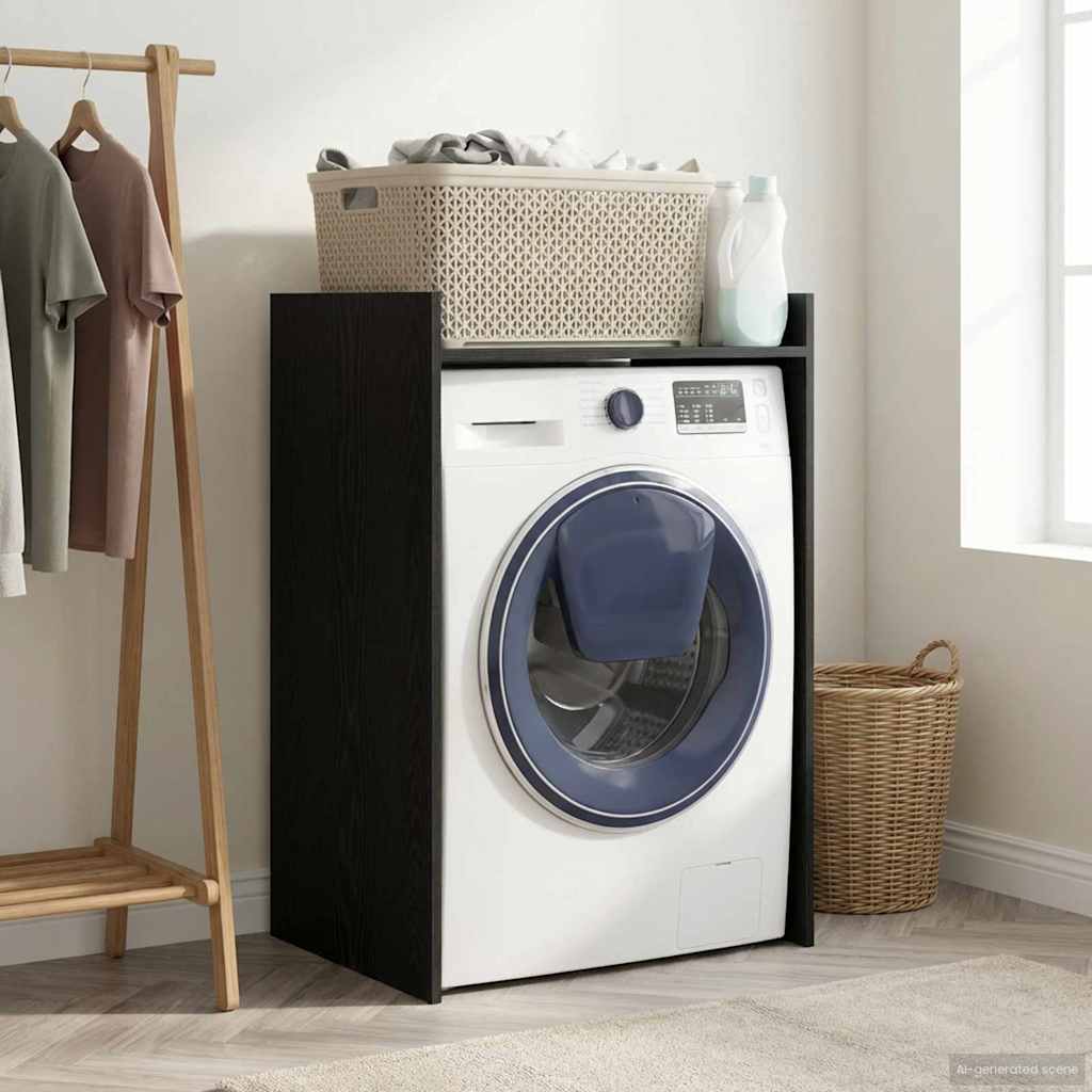 vidaXL Wash Machine Cabinet with Storage Black Oak 67.5 x 48 x 97 cm