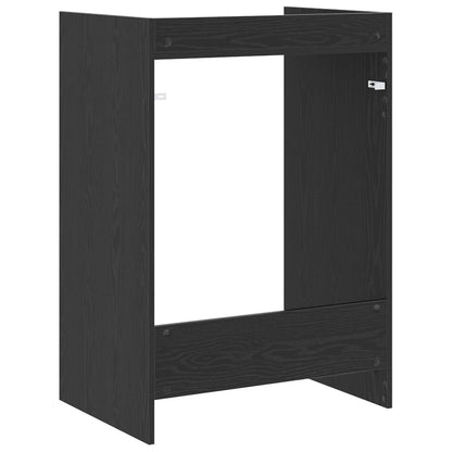 vidaXL Wash Machine Cabinet with Storage Black Oak 67.5 x 48 x 97 cm