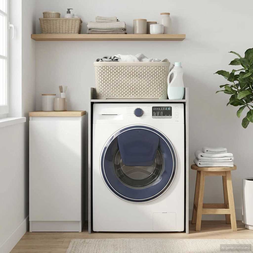 vidaXL Wash Machine Cabinet with Storage Grey Sonoma 67.5 x 48 x 97 cm