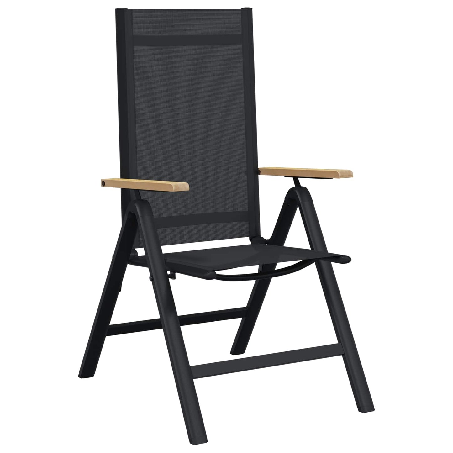vidaXL Reclining Garden Chairs 2 pcs Black 58 x 73 x 111.5 cm
