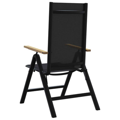 vidaXL Reclining Garden Chairs 2 pcs Black 58 x 73 x 111.5 cm